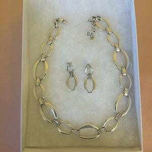Brighton silver necklace and earring set